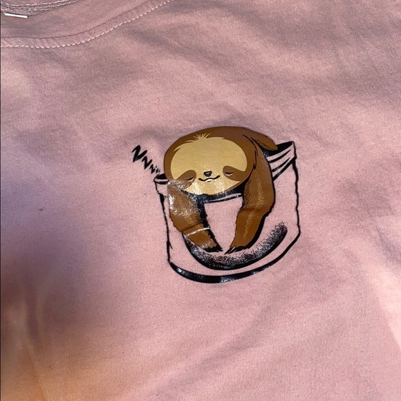 pink sloth t shirt - Picture 2 of 2